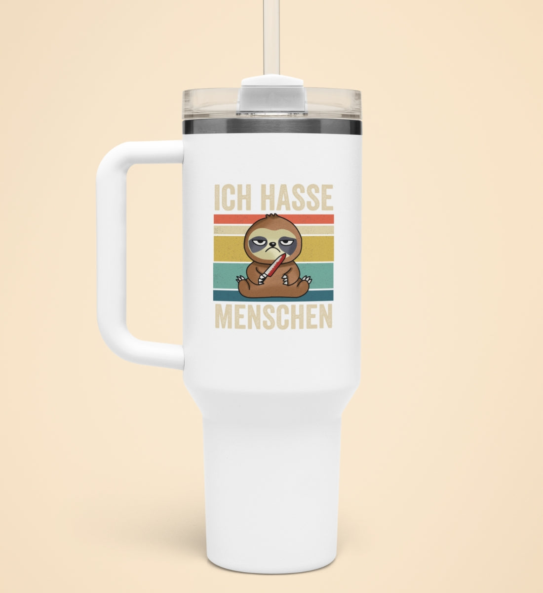 ICH HASSE MENSCHEN | Thermobecher mit Henkel