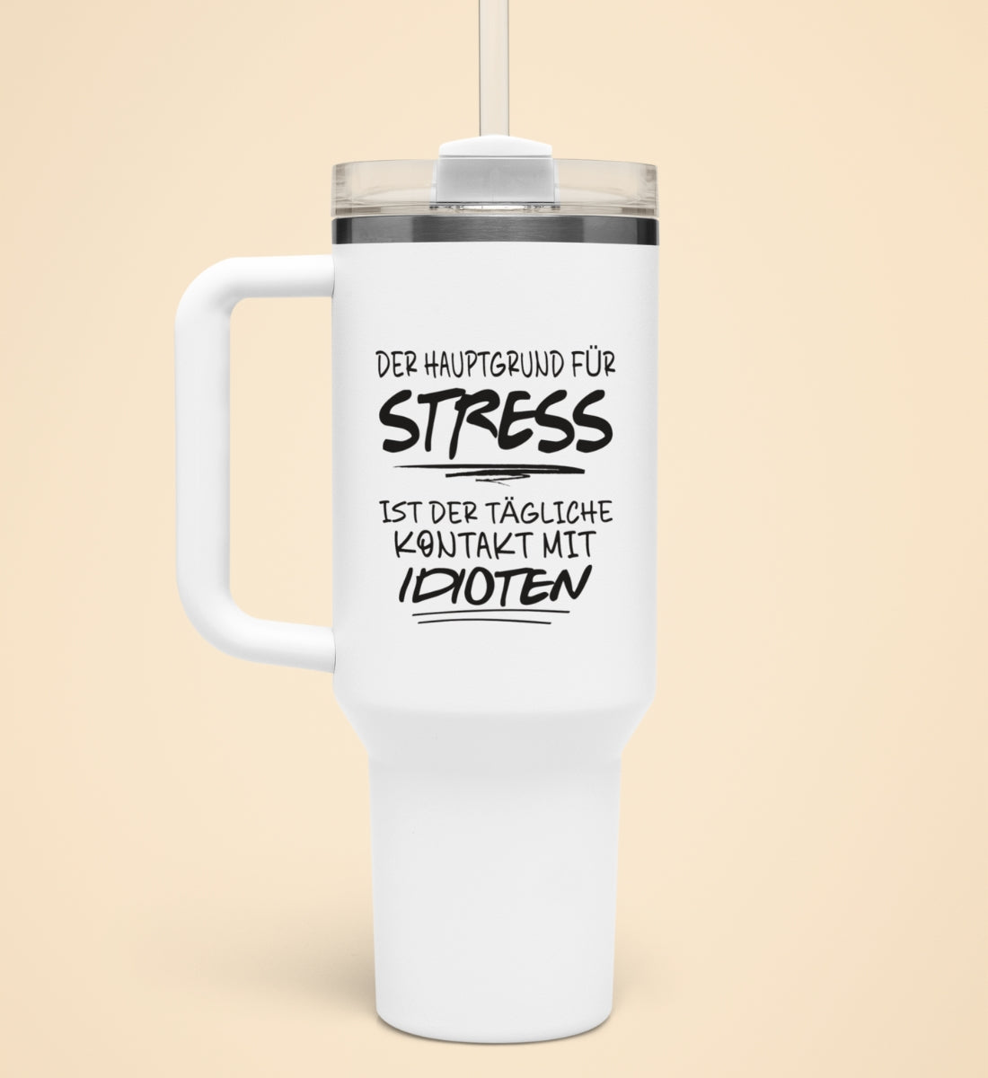 DER HAUPTGRUND STRESS | Thermobecher mit Henkel