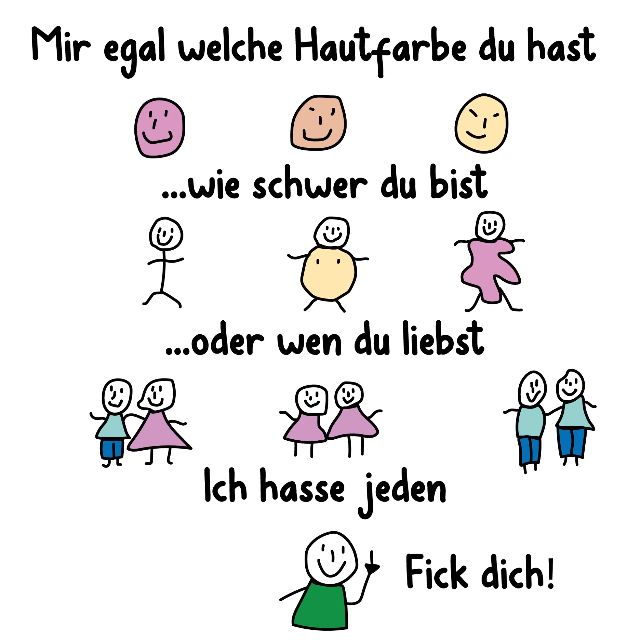 ICH HASSE JEDEN Rückendruck | Basic Hoodie Unisex