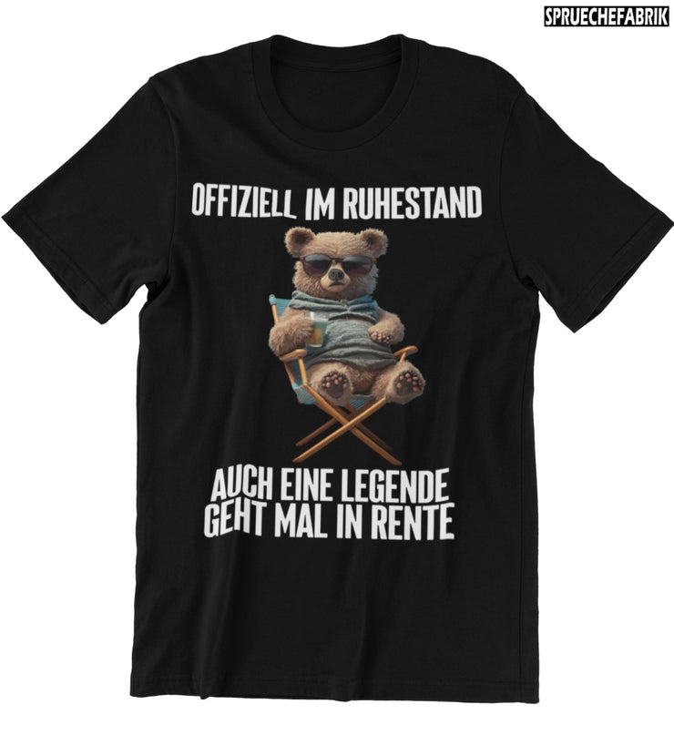 OFFIZIELL IM RUHESTAND TEDDY Vorderdruck T-Shirt