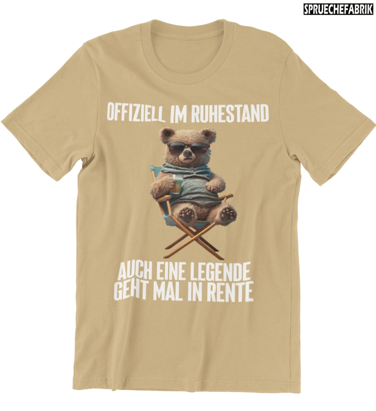 OFFIZIELL IM RUHESTAND TEDDY Vorderdruck T-Shirt
