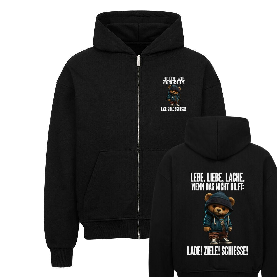 LEBE, LIEBE, LACHE, TEDDY Beidseitig | Premium Zipper Unisex