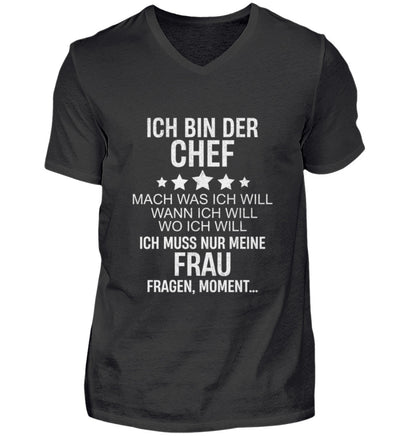 ICH BIN DER CHEF V-Neck Shirt - Spruechefabrik