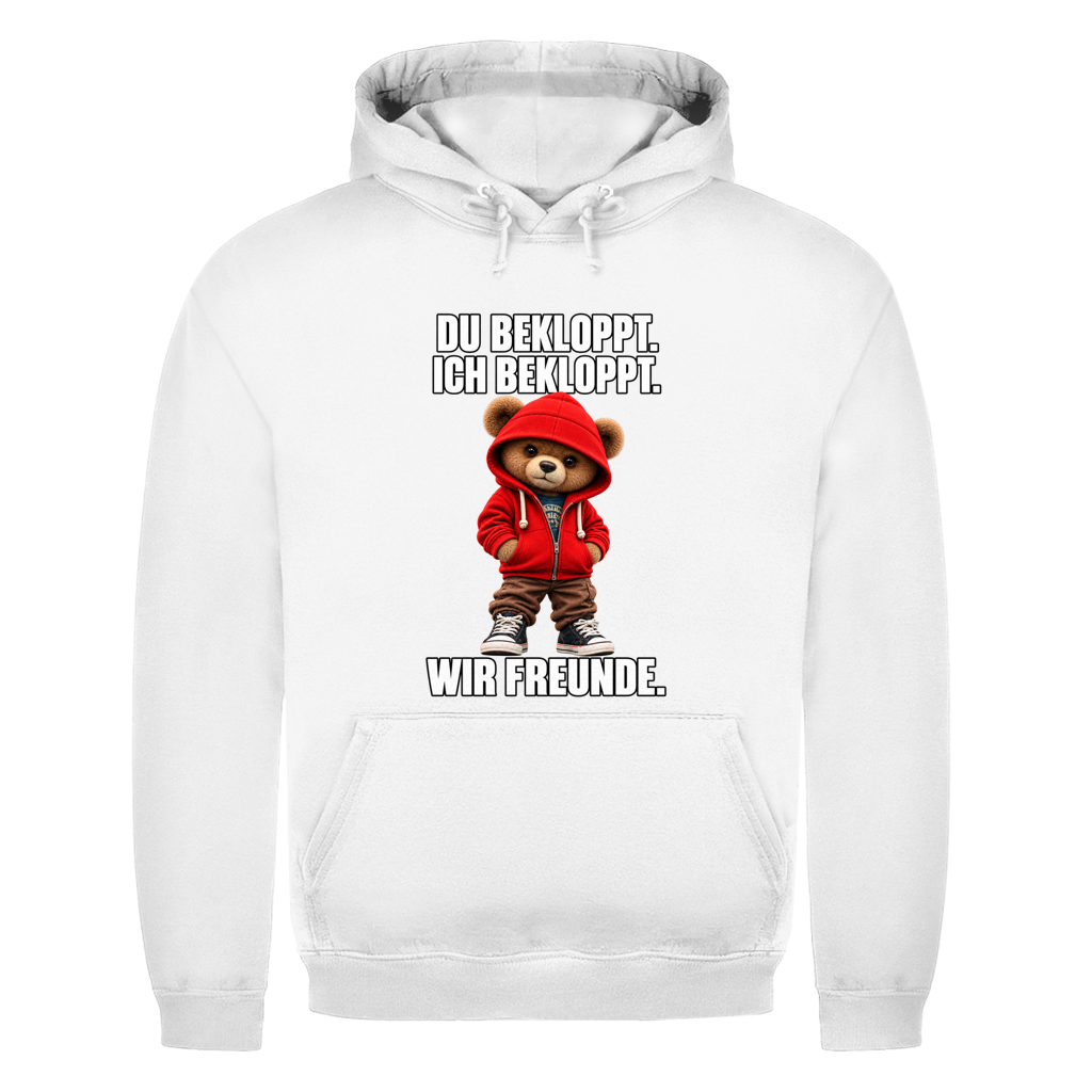 Du Bekloppt. Ich Bekloppt. Wir Freunde. Teddy | Basic Hoodie Unisex