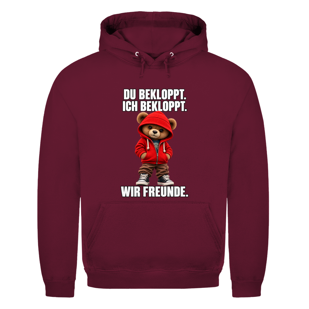 Du Bekloppt. Ich Bekloppt. Wir Freunde. Teddy | Basic Hoodie Unisex