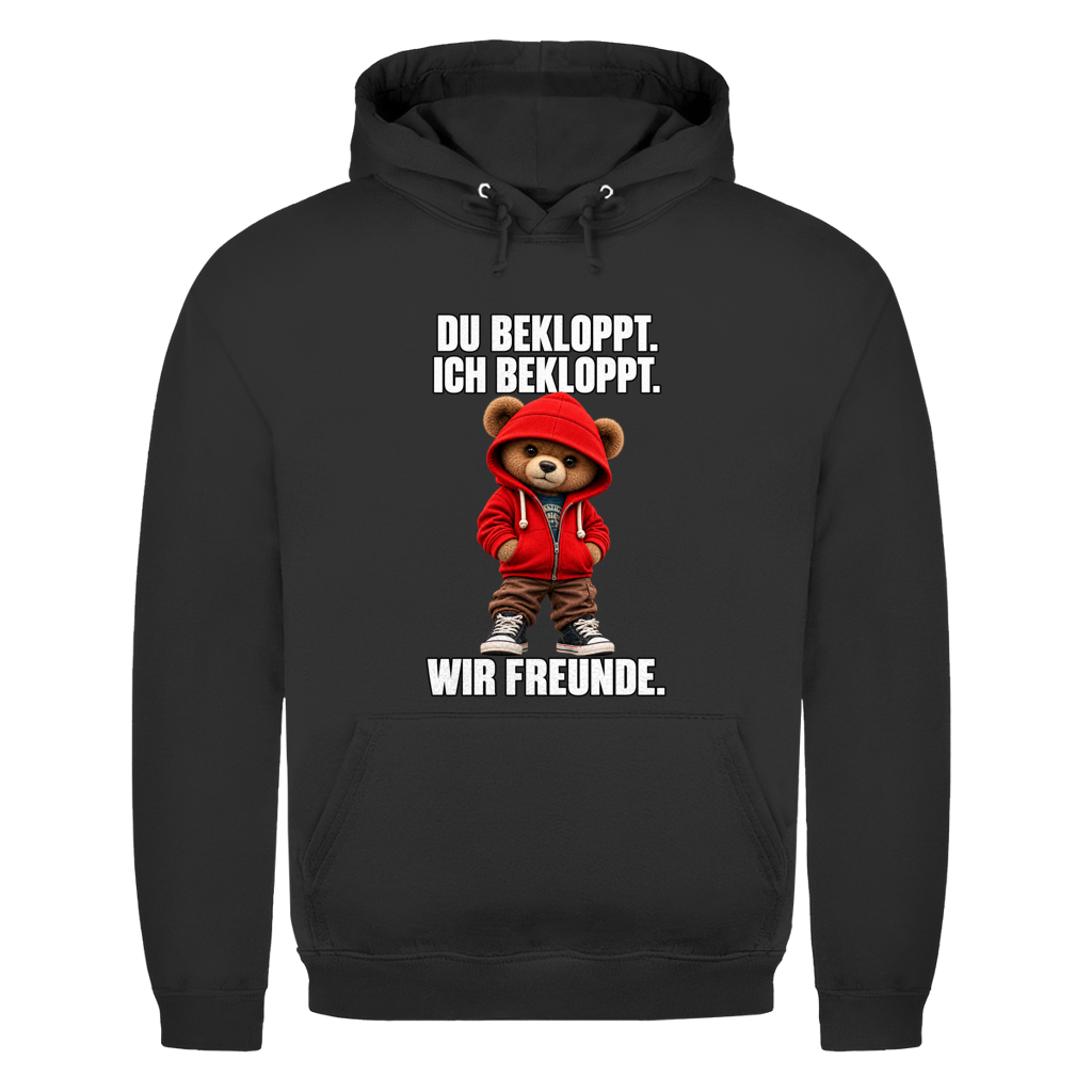 Du Bekloppt. Ich Bekloppt. Wir Freunde. Teddy | Basic Hoodie Unisex