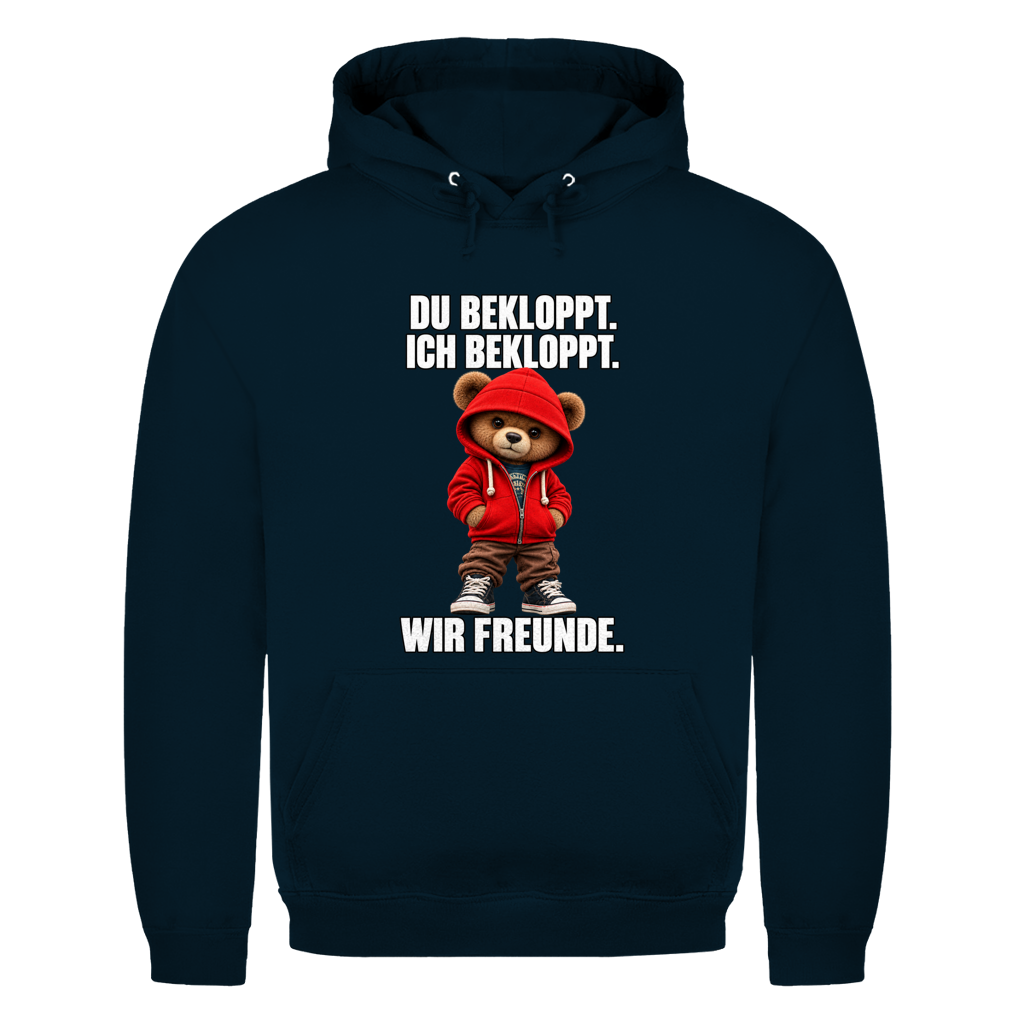 Du Bekloppt. Ich Bekloppt. Wir Freunde. Teddy | Basic Hoodie Unisex