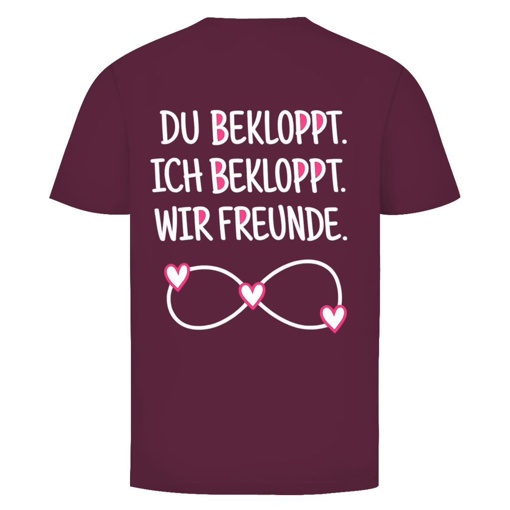 Du bekloppt. Ich bekloppt. Rückendruck | Shirt Unisex