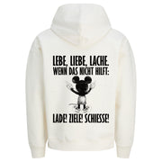 LEBE LIEBE LACHE MAUS Rückendruck | Premium Oversize Hoodie Unisex Jack & Jones