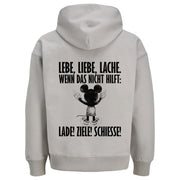 LEBE LIEBE LACHE MAUS Rückendruck | Premium Oversize Hoodie Unisex Jack & Jones