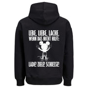 LEBE LIEBE LACHE MAUS Rückendruck | Premium Oversize Hoodie Unisex Jack & Jones