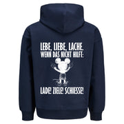 LEBE LIEBE LACHE MAUS Rückendruck | Premium Oversize Hoodie Unisex Jack & Jones