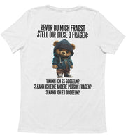 3 FRAGEN TEDDY Rückendruck Unisex T-Shirt