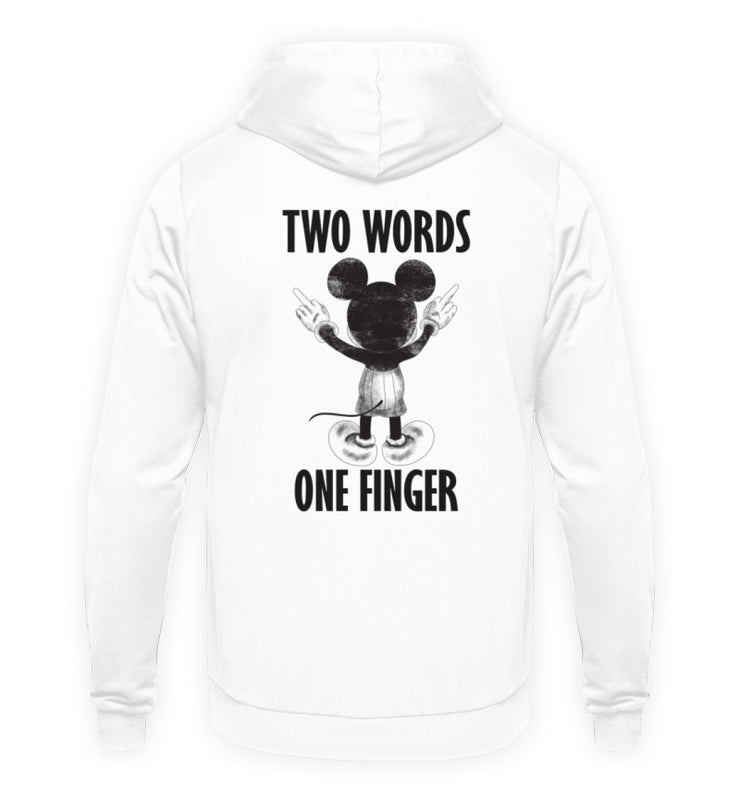 ONE FINGER MAUS Rückendruck Unisex Hoodie