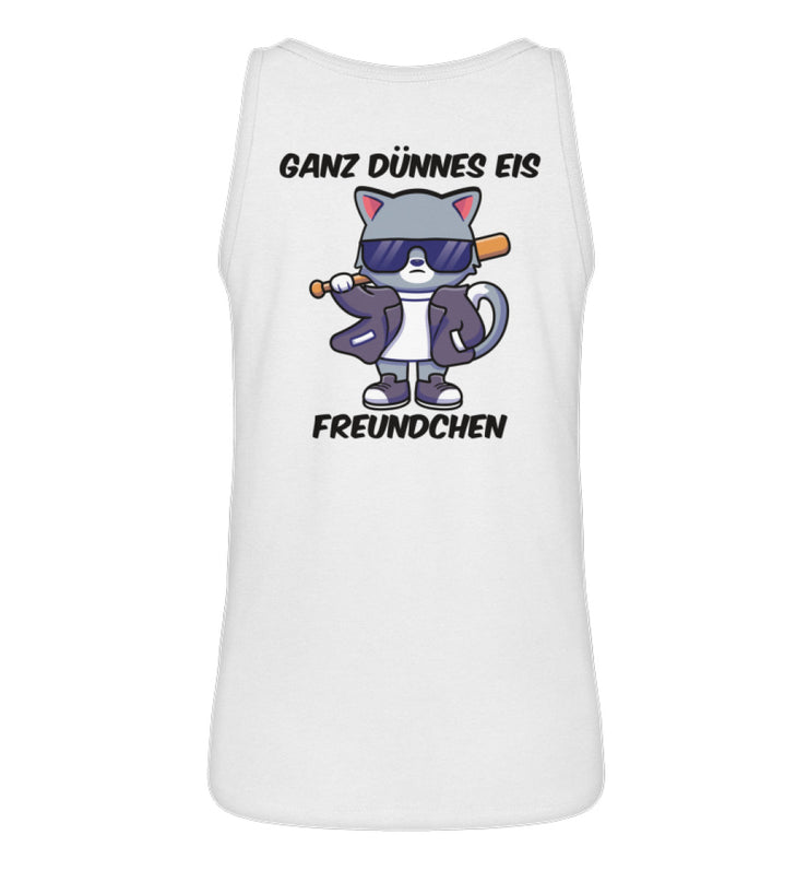 GANZ DÜNNES EIS FREUNDCHEN KATZE Rückendruck Tanktop