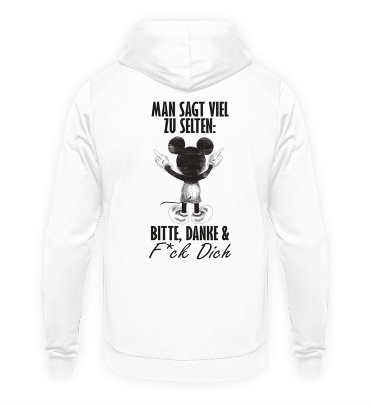 BITTE DANKE MAUS Rückendruck Unisex Hoodie