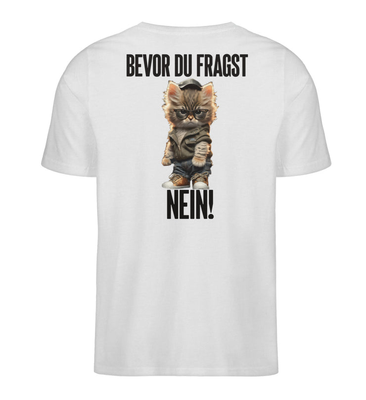 BEVOR DU FRAGST NEIN KATZE Rückendruck V-Ausschnitt Shirt