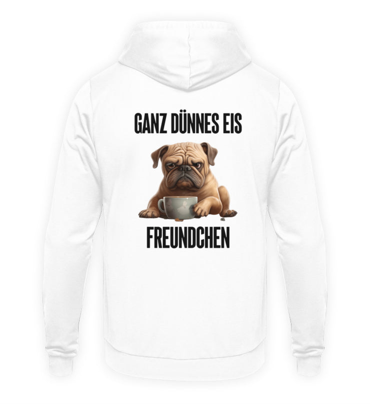 GANZ DÜNNES EIS HUND Rückendruck Unisex Hoodie