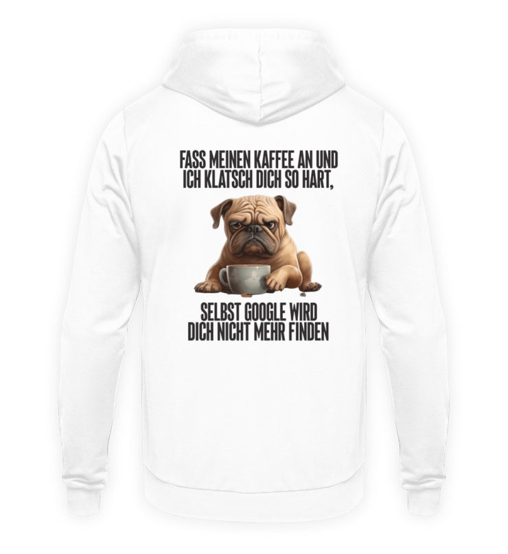 GOOGLE KAFFEE MOPS Rückendruck Unisex Hoodie