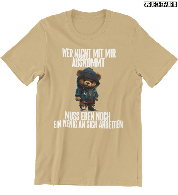 AN SICH ARBEITEN TEDDY Vorderdruck T-Shirt