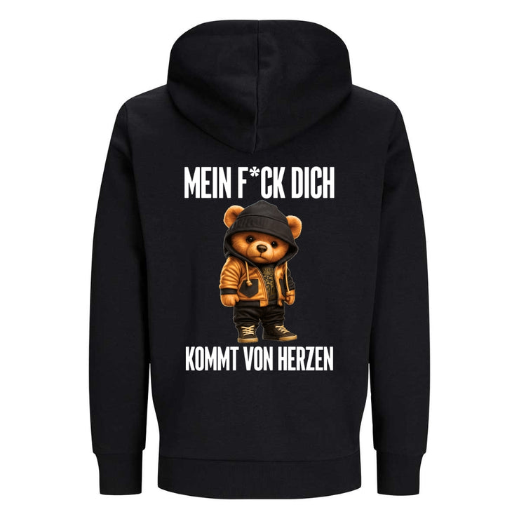 VON HERZEN BLACK MONTH TEDDY Rückendruck | Premium Hoodie Unisex