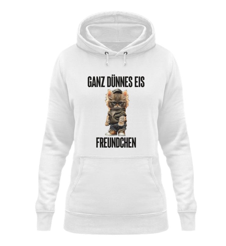 GANZ DÜNNES EIS KATZE Vorderdruck Damen Hoodie