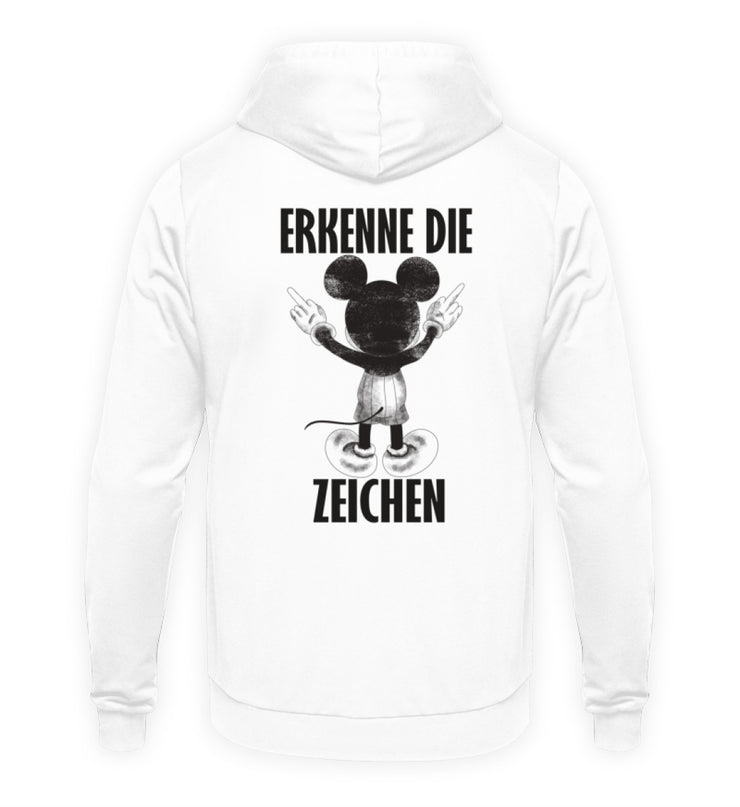 ERKENNE DIE ZEICHEN MAUS Rückendruck Unisex Hoodie