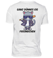 GANZ DÜNNES EIS FREUNDCHEN KATZE Rückendruck V-Neck Shirt