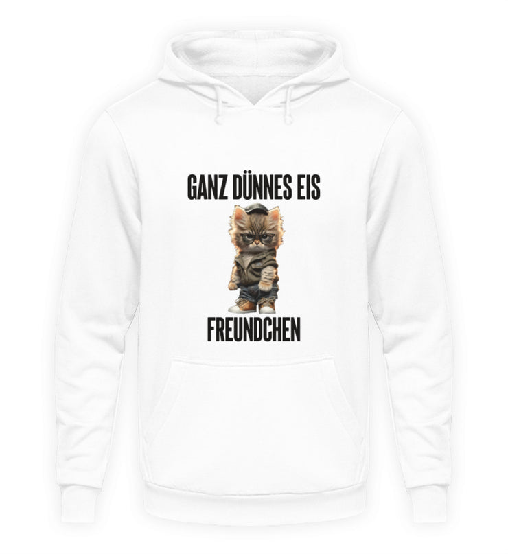 GANZ DÜNNES EIS KATZE Vorderdruck Hoodie