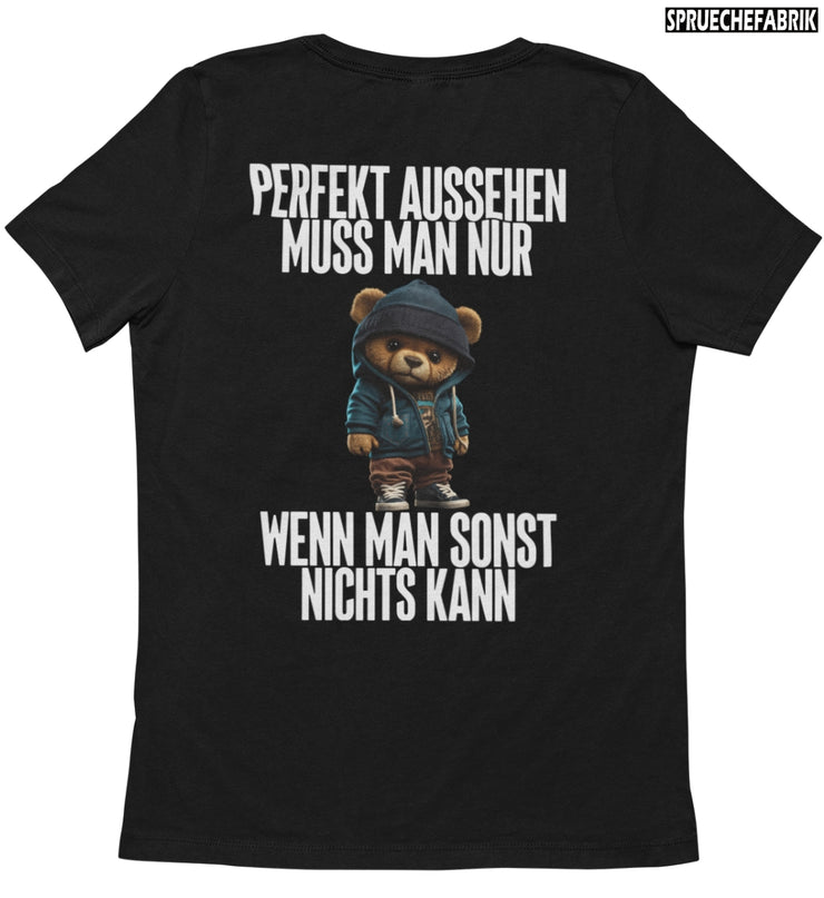 PERFEKT AUSSEHEN TEDDY Rückendruck T-Shirt