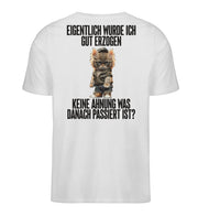 GUT ERZOGEN KATZE Rückendruck V-Ausschnitt Shirt