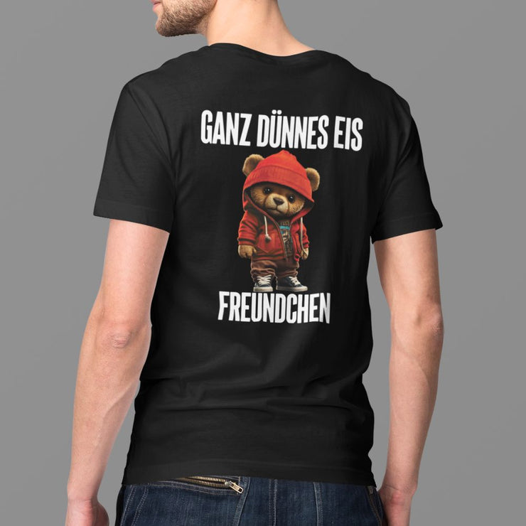 GANZ DÜNNES EIS TEDDY ROT Rückendruck | Premium Shirt Unisex
