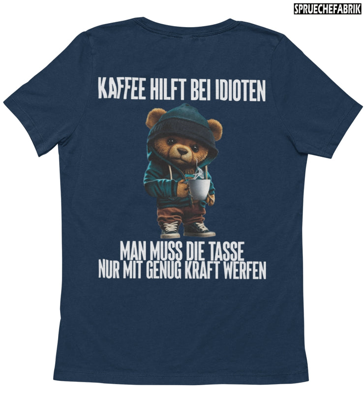 KAFFEE HILFT TEDDY Rückendruck T-Shirt