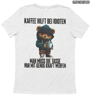 KAFFEE HILFT TEDDY Rückendruck T-Shirt