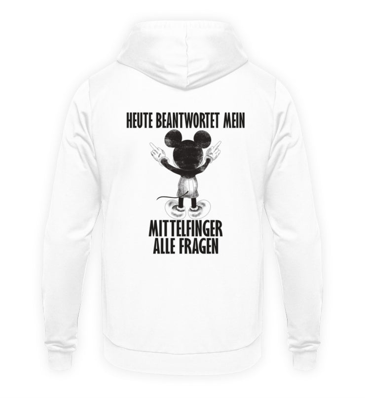 ALLE FRAGEN MAUS Rückendruck Unisex Hoodie