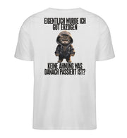 GUT ERZOGEN KATZE Rückendruck V-Ausschnitt Shirt