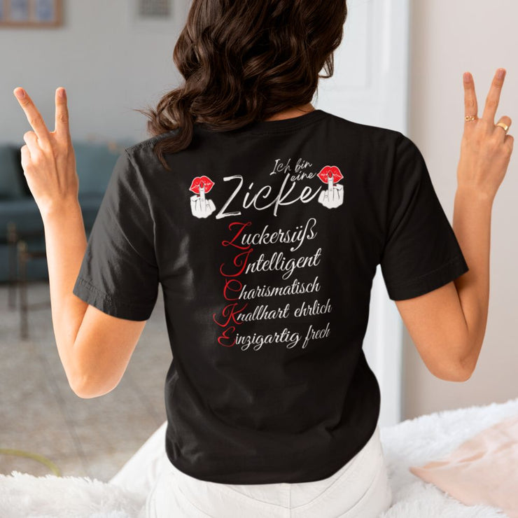 ICH BIN EINE ZICKE Rückendruck | Premium Shirt Unisex