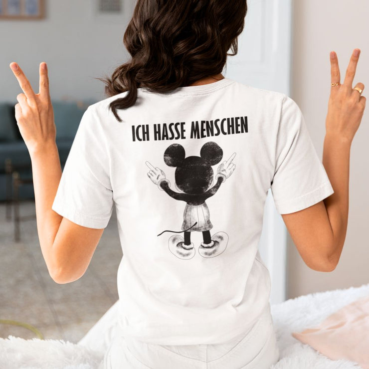 ICH HASSE MENSCHEN MAUS Rückendruck | Premium Shirt Unisex