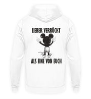 LIEBER VERRÜCKT MAUS Rückendruck Unisex Hoodie