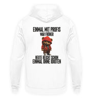 EINMAL MIT PROFIS TEDDY ROT Rückendruck Unisex Hoodie