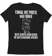 KAFFEEMASCHINE TEDDY Rückendruck Unisex T-Shirt