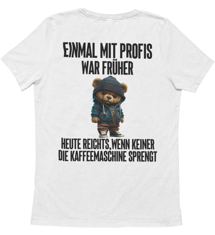 KAFFEEMASCHINE TEDDY Rückendruck Unisex T-Shirt