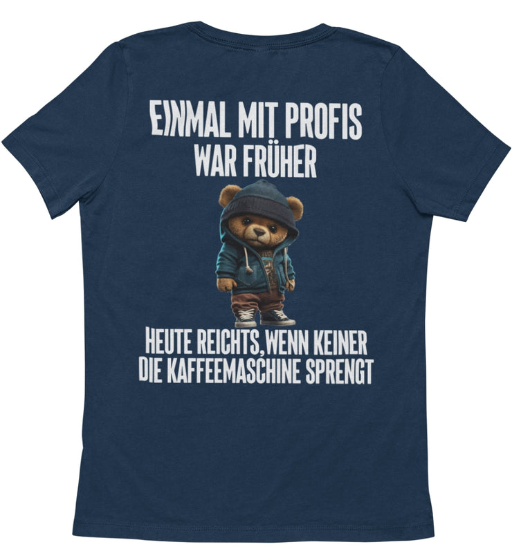 KAFFEEMASCHINE TEDDY Rückendruck Unisex T-Shirt