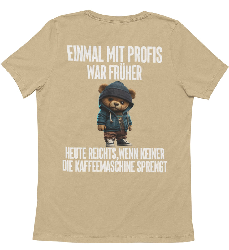 KAFFEEMASCHINE TEDDY Rückendruck Unisex T-Shirt