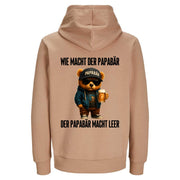 WIE MACHT DER PAPABÄR Rückendruck | Premium Hoodie