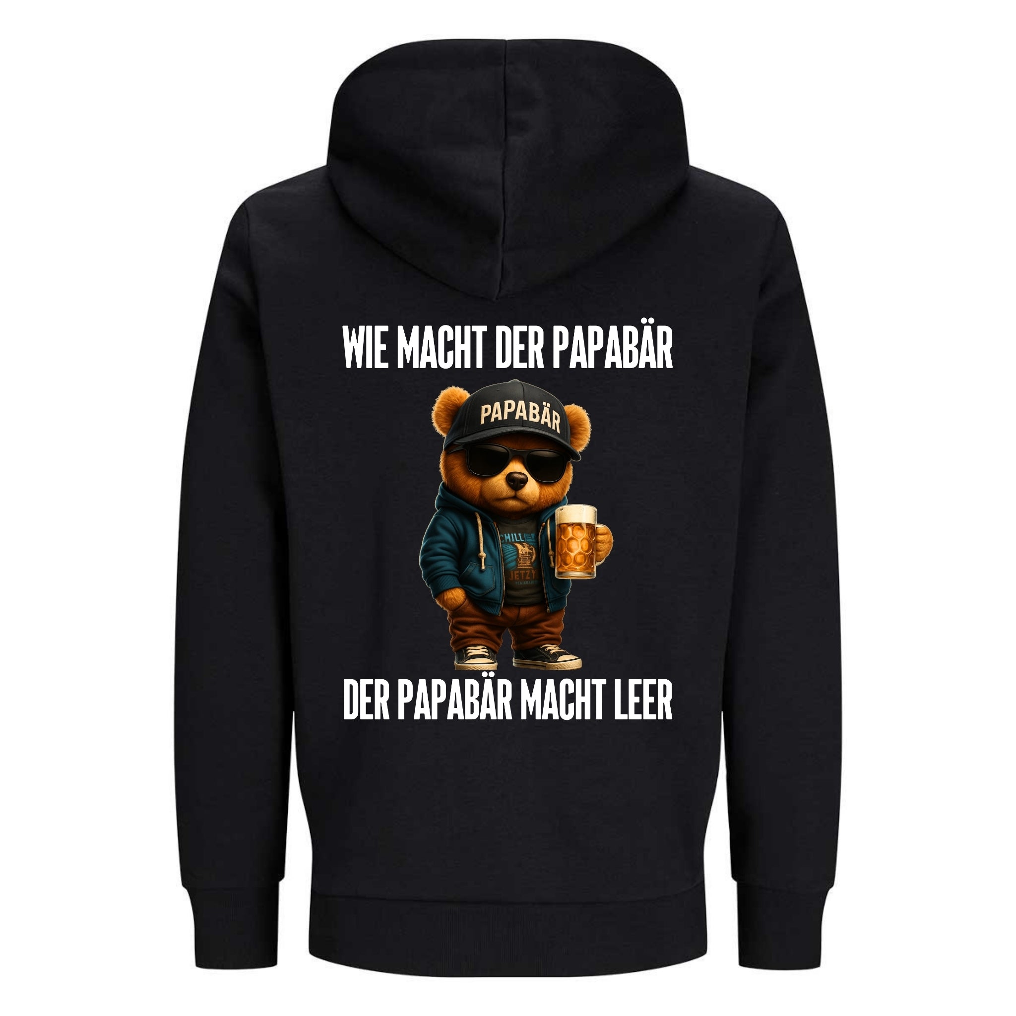 WIE MACHT DER PAPABÄR Rückendruck | Premium Hoodie