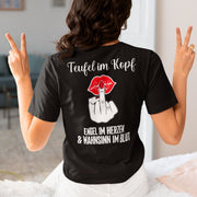 TEUFEL IM KOPF KUSS Rückendruck | Premium Shirt Unisex