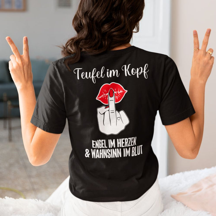 TEUFEL IM KOPF KUSS Rückendruck | Premium Shirt Unisex