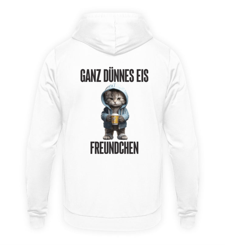 GANZ DÜNNES EIS KATZE Rückendruck Unisex Hoodie