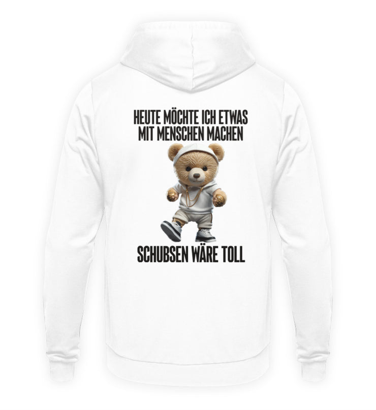 SCHUBSEN TEDDY WEIß Rückendruck Hoodie